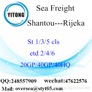 Shantou Puerto de carga marítima de envío a Rijeka